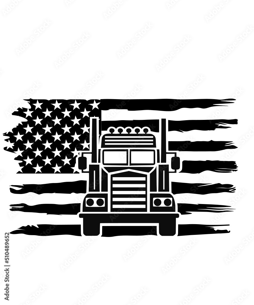 American Flag Trucker svg, truck driver flag svg, semi truck flag svg ...