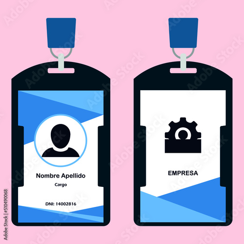 Identification card for the workers of your company. Id, fotochek, collaborator identifier