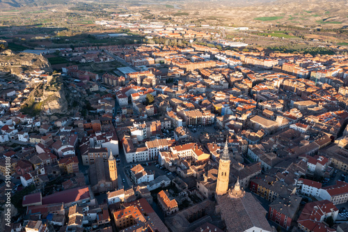 Aerial view on the city Calatayud, Zaragoza, Spain