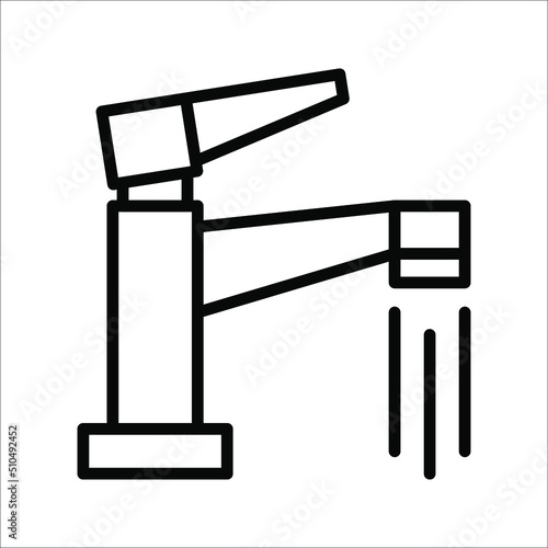 Water tap vector icon Dripping tap with drop icon for web, mobile and infographics. vector illustration on white background