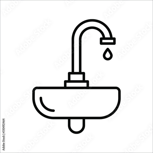 Water tap vector icon Dripping tap with drop icon for web, mobile and infographics. vector illustration on white background