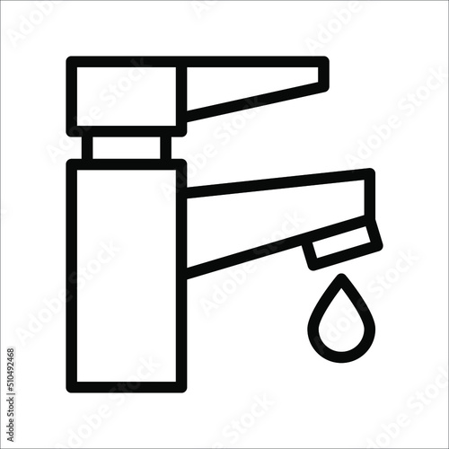 Water tap vector icon Dripping tap with drop icon for web, mobile and infographics. vector illustration on white background