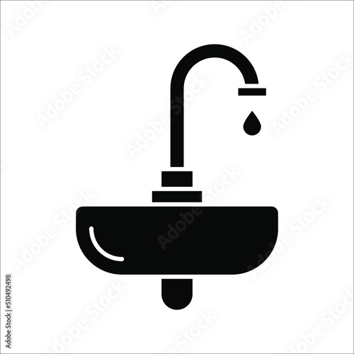 Water tap vector icon Dripping tap with drop icon for web, mobile and infographics. vector illustration on white background