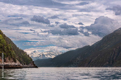 Billede på lærred Skagway, Alaska, USA - July 20, 2011: Taiya Inlet above Chilkoot Inlet