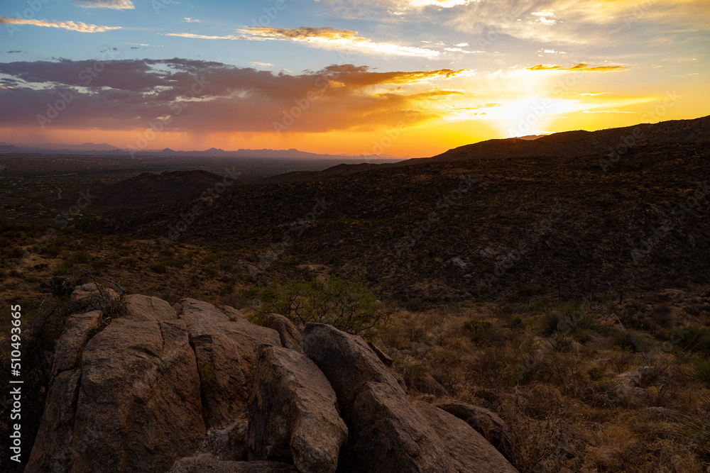 sunset over the mountains