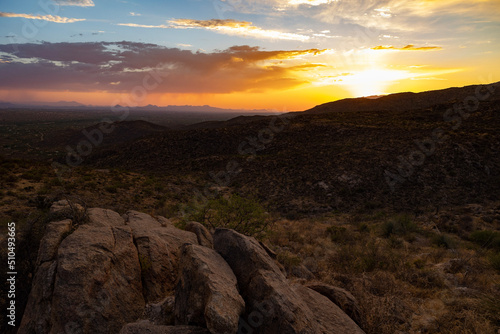 sunset over the mountains