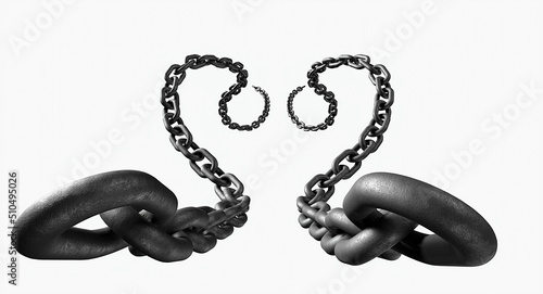 chain links on white	

