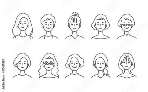 いろいろな年代の女性セット