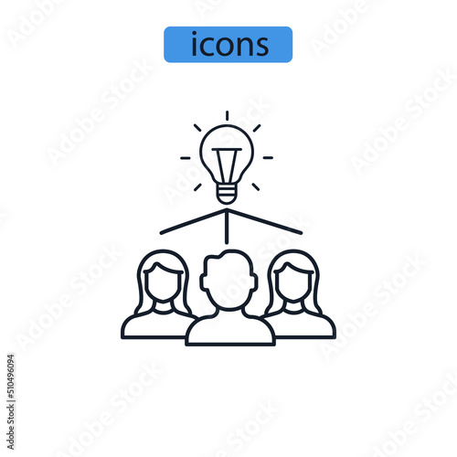 Brainstorming icons symbol vector elements for infographic web