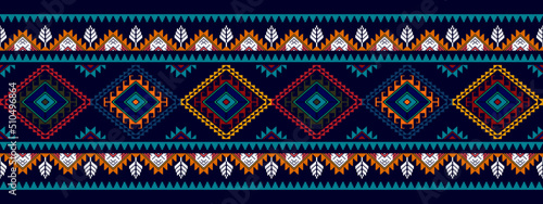Obraz na plátně Ikat ethnic seamless pattern design