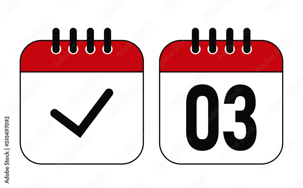Icon page calendar day 3. Schedule marked. Icon page calendar day 3. Schedule marked.