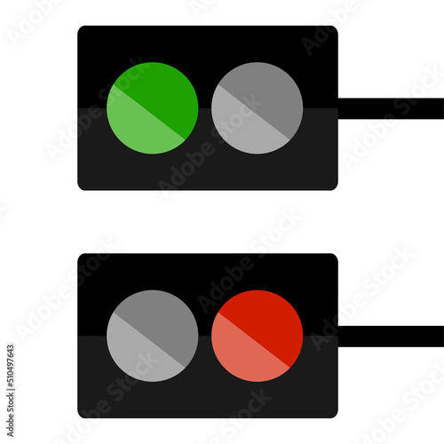 Black traffic light. Sign forbidden. Vector illustration. Stock image. 