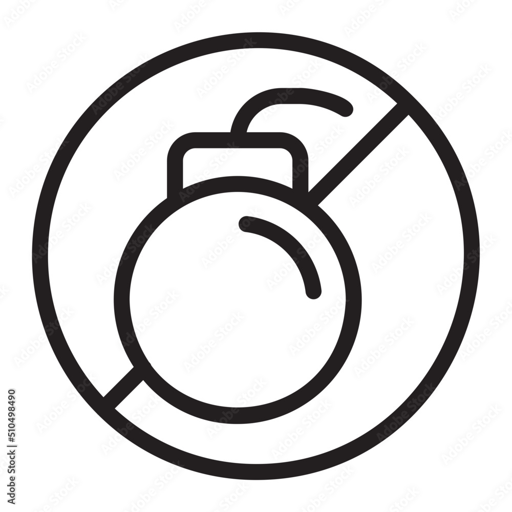 no bomb line icon no bomb line icon