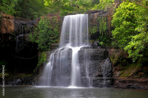 waterfall in green forest