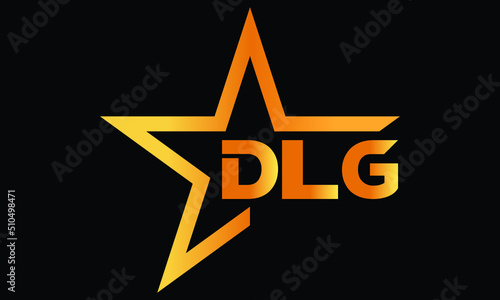 DLG golden luxury star icon three letter logo design vector template. royal logo | luxury logo | jewelry logo | premium logo | iconic logo | Victoria logo |