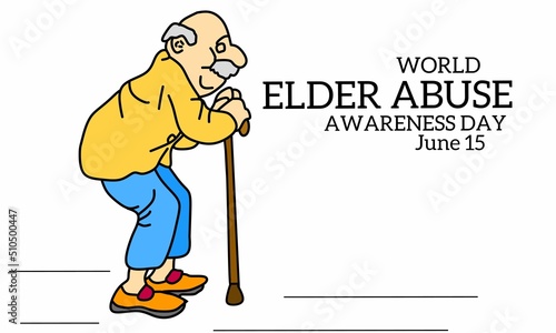 Vector graphic of world elder abuse awareness day for world elder abuse awareness day celebration. flat design. flyer design. flat illustration. Banner design. June 15.