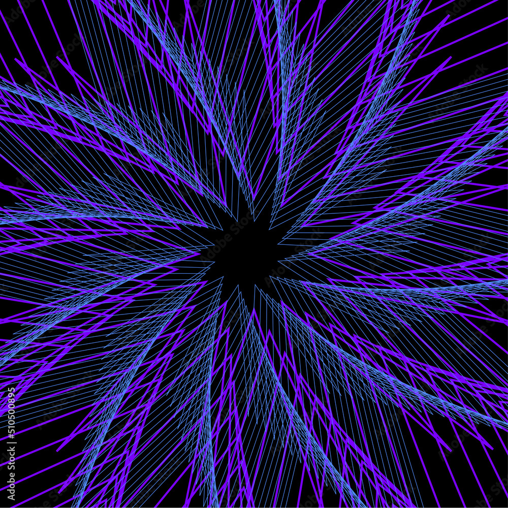 Obraz premium Vector Line-based Rattle Neon Flower Pattern