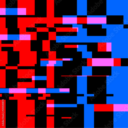 Simple Red and Blue Glitching Effect Backgorund