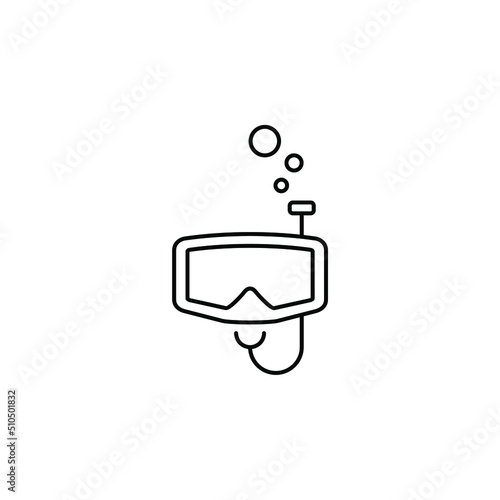 Diving Mask, Snorkel, Swimwear, Snorkelling Thin Line Icon Vector Illustration Logo Template. Suitable For Many Purposes.