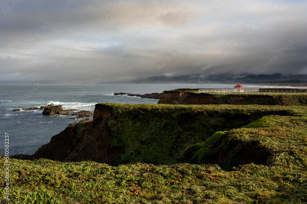 Point Arena, bower on the cliffs during a beautiful sunset, destination in California, USA