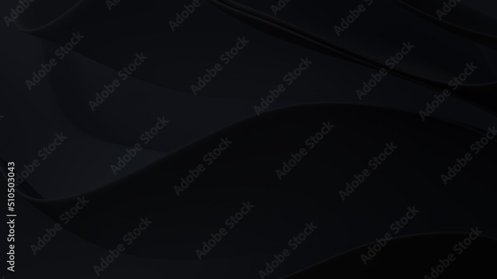 Curvy Black Layers. Trendy Abstract 3D Background. 3D Render. Stock ...