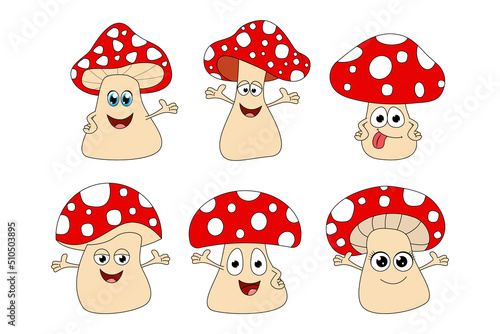 cute mushroom cartoon character graphic