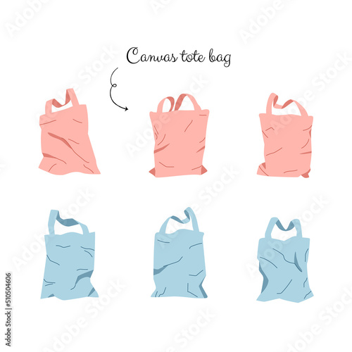 Hand drawn canvas tote bag collection
