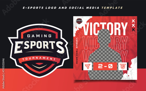 Game Day E-sports Gaming Banner Template for social media with Tournament Logo