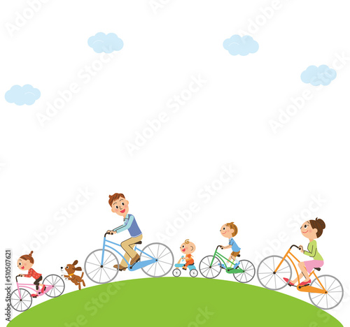 Wallpaper Mural サイクリングする仲良し家族
 Torontodigital.ca