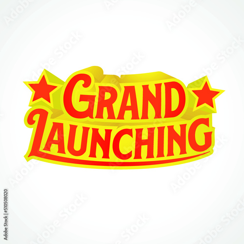 Grand Launching and Soft Launching Logo Vector