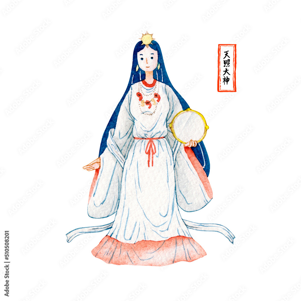 日本神話 神 アマテラス 天照大神 水彩 イラスト Stock イラスト | Adobe Stock