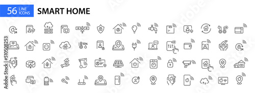 Smart home icons mega set. Pixel perfect, editable stroke line