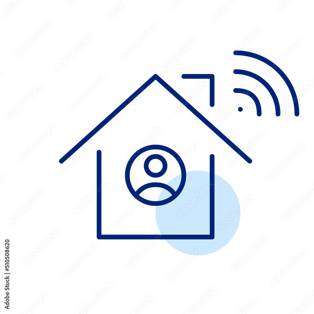 Smart home user profile. Pixel perfect, editable stroke line art icon Smart home user profile. Pixel perfect, editable stroke line art icon