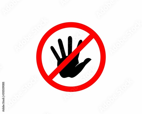 Stop logo with silhouette hand inside