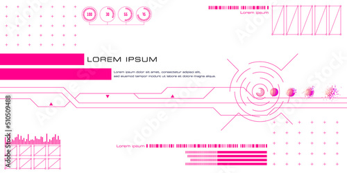 抽象的な先端技術イメージの背景画像白地にピンク