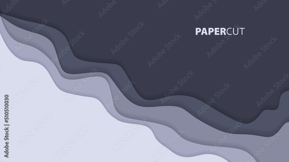 Abstract wavy background papercut style background template