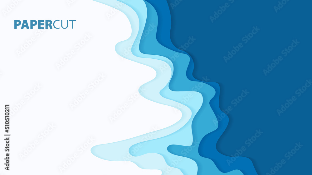 abstract blue papercut background concept design