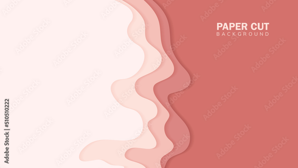 abstract red papercut background concept design