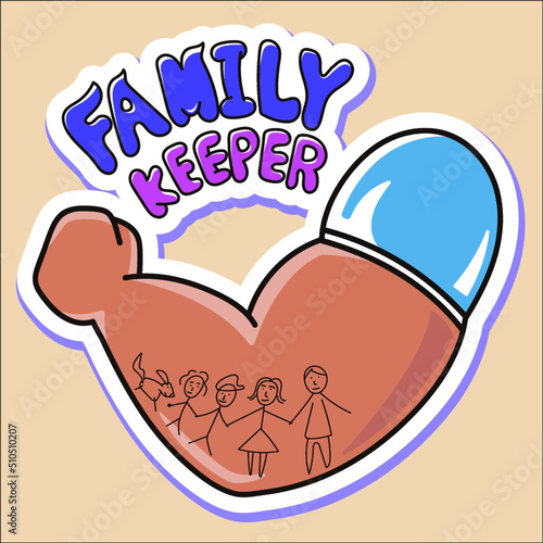 family keeper hand drawn vector