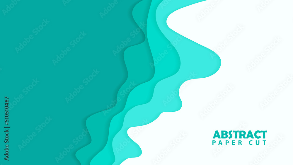 Paper cut design concept for flyers presentations and posters abstract paper art White and green Paper cut design concept for flyers presentations and posters abstract paper art White and green