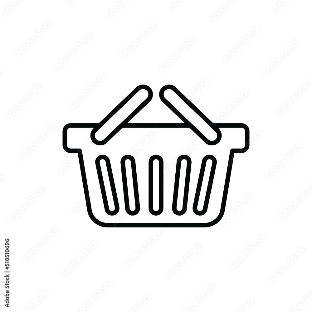 Shopping cart line icon. Simple outline style. Basket shop bag for online store. Vector design illustration isolated on white background. EPS 10. Shopping cart line icon. Simple outline style. Basket shop bag for online store. Vector design illustration isolated on white background. EPS 10.