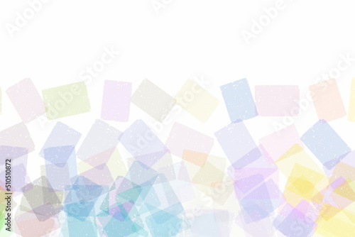 Colorful, transparent squares that accumulate at the bottom