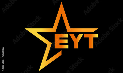 EYT golden luxury star icon three letter logo design vector template. royal logo | luxury logo | jewelry logo | premium logo | iconic logo | Victoria logo | photo
