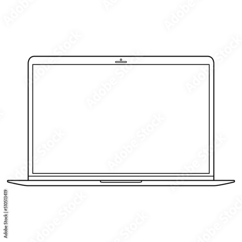 laptop out line art