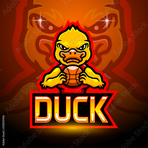 Duck esport logo mascot design
