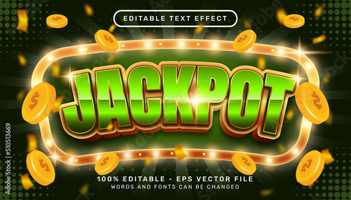 Editable text effect - online jakpot 3d style concept