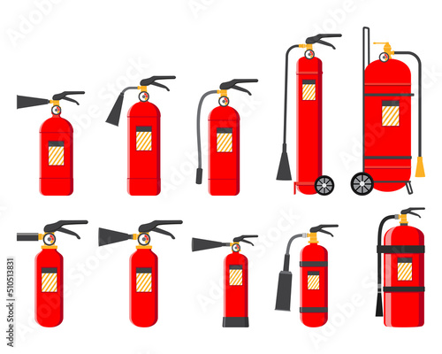 fire extinguisher firefighter equipment vector illustration isolated on white