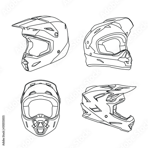Helmet out line art