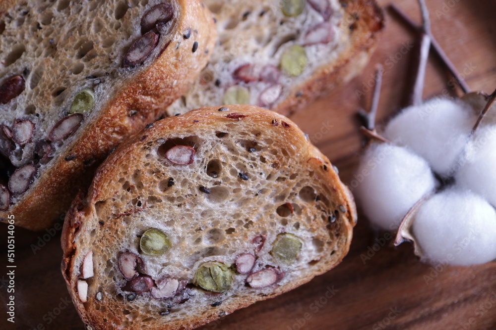 bread on a wooden table bread on a wooden table