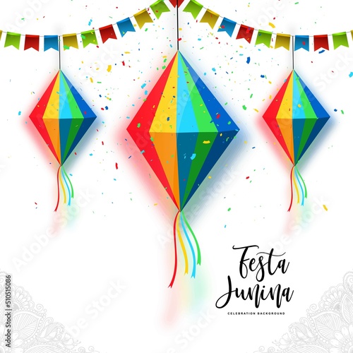 Festa junina brazil event celebration card design